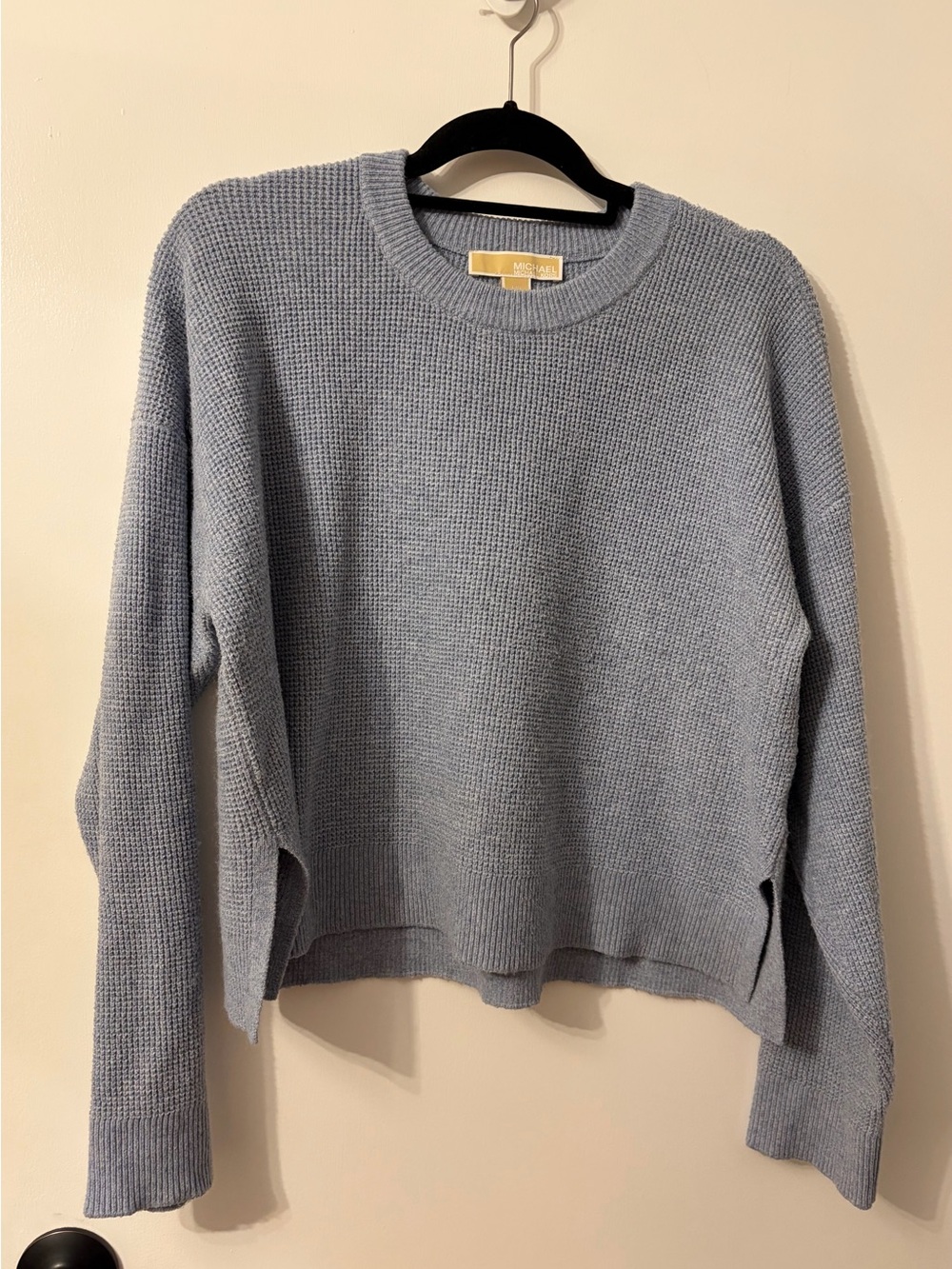 Michael Kors Soft Blue Waffle Crewneck Sweater